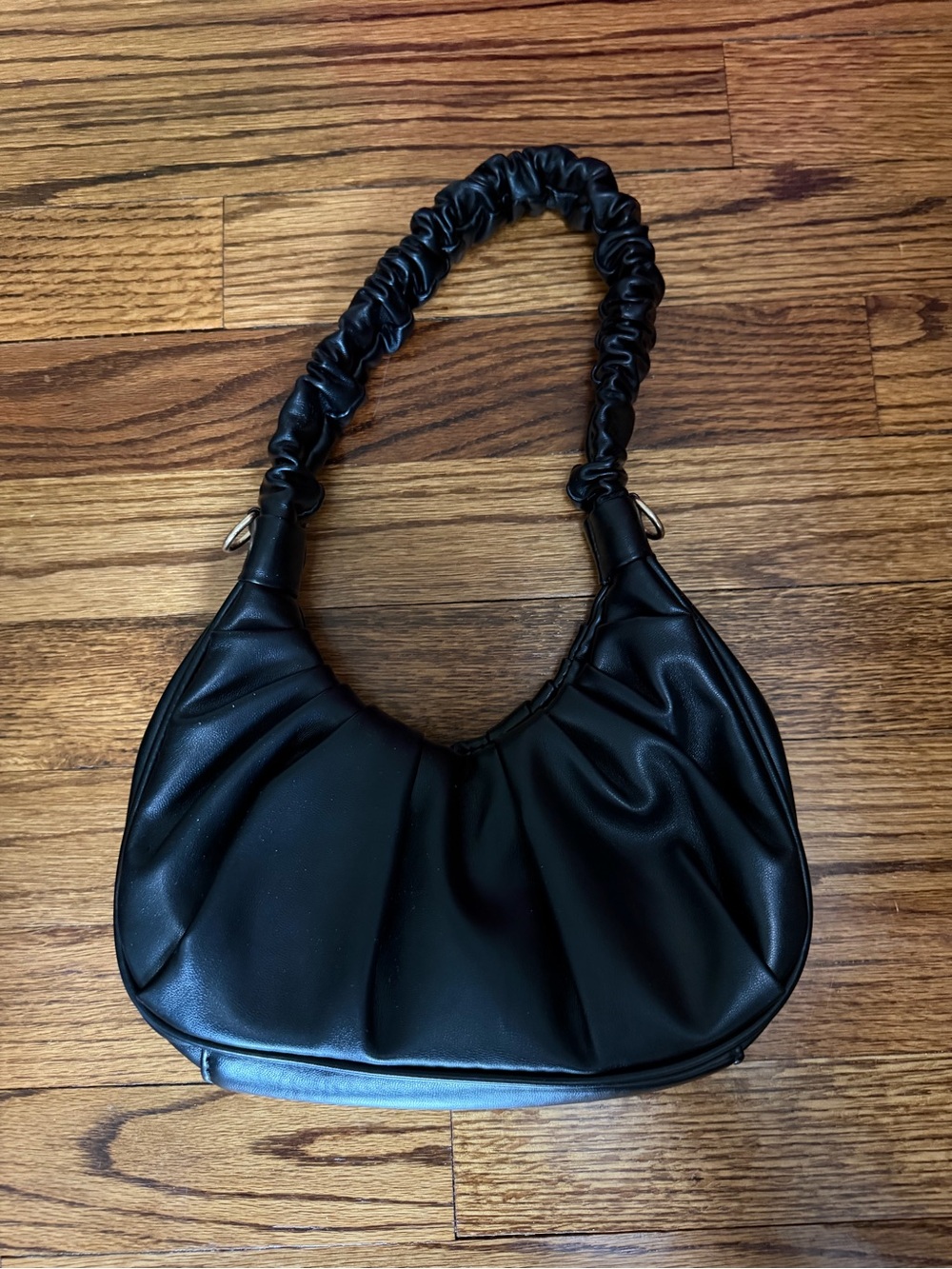 Black Ruched Shoulder Bag